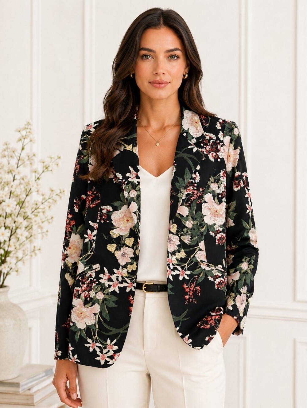 Cynthia Rowley | Floral Tailored Silhouette Blazer | Size Small